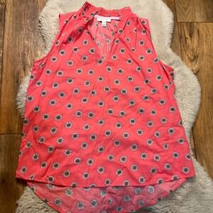 On 34th Blouse Size Medium Sleeveless Pink Print Lightweight Floral Daisy Womens